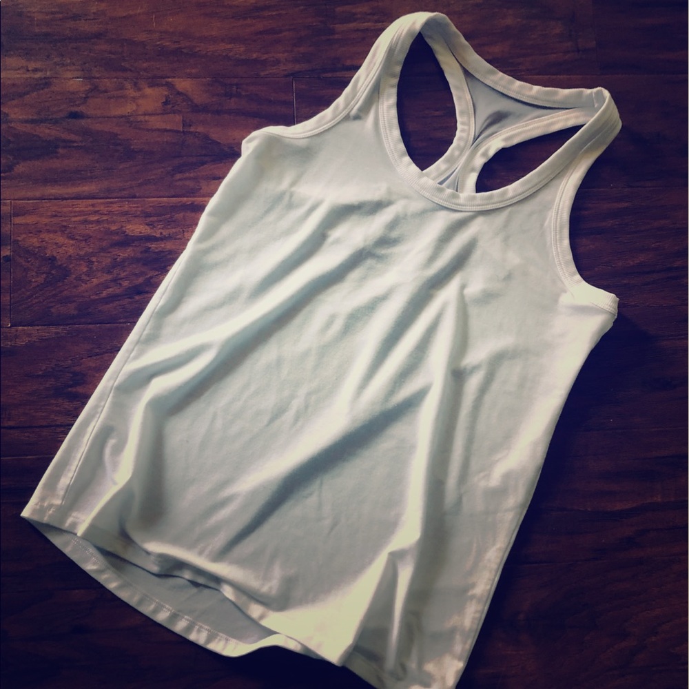 White mesh back tank